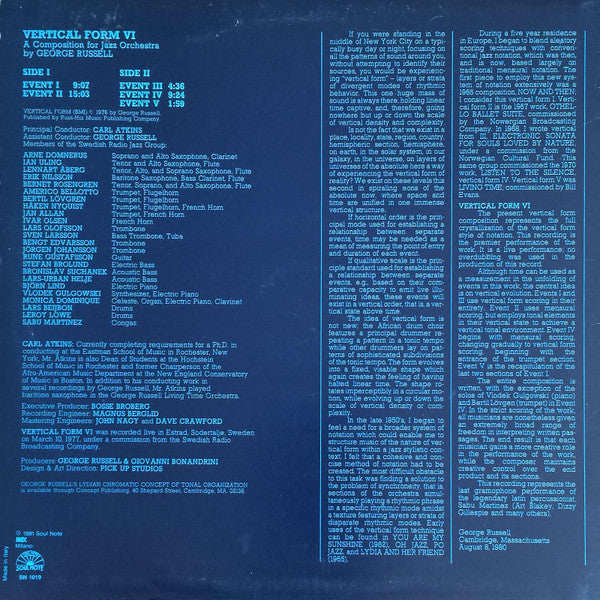 George Russell : Vertical Form VI (LP, Album)