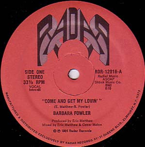 Barbara Fowler : Come And Get My Lovin' (12", Single)