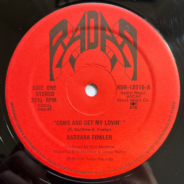 Barbara Fowler : Come And Get My Lovin' (12", Single)