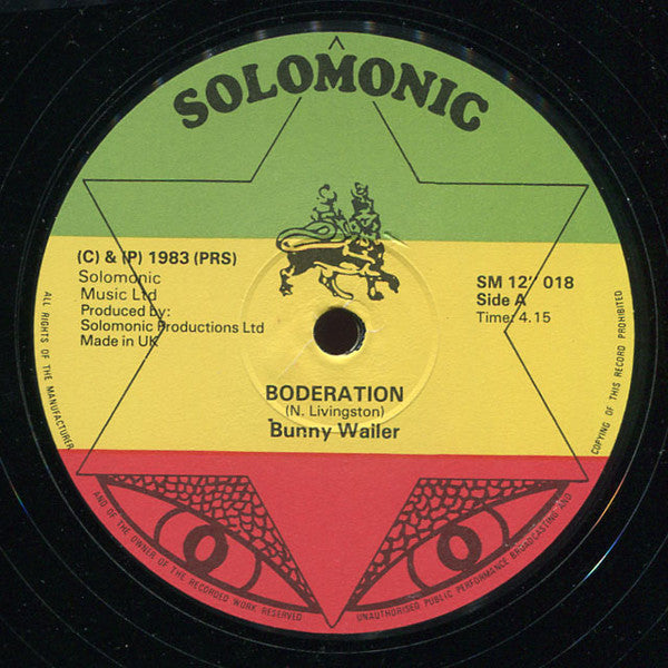 Bunny Wailer : Boderation (12")