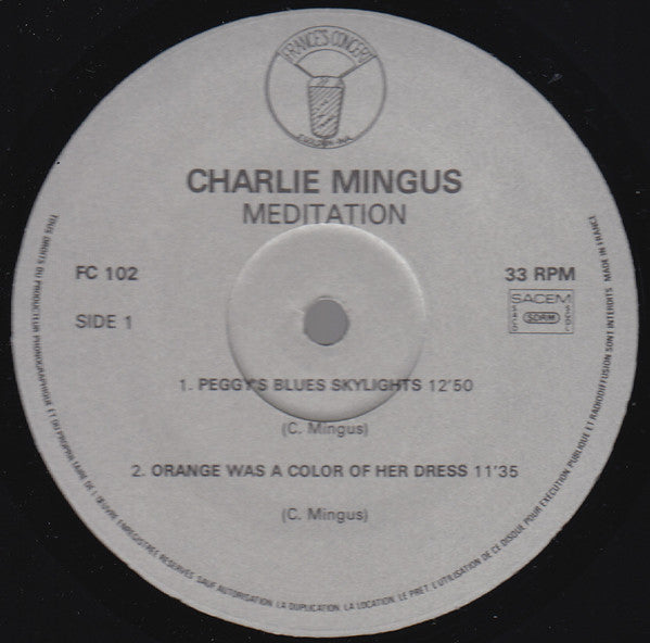 Charlie Mingus ~ Meditation (Vinyl) - Djungel & Jazz