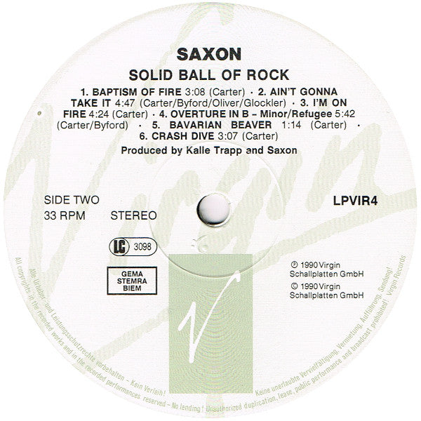 Saxon ~ Solid Ball Of Rock (Vinyl) - Djungel & Jazz