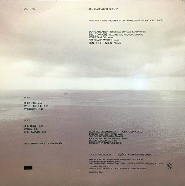 Jan Garbarek Group ~ Photo With Blue Sky, White Cloud, Wires, Windows And A Red Roof (Vinyl) - Djungel & Jazz