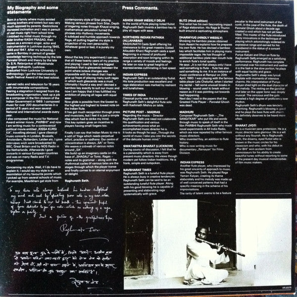 Raghunath Seth ~ The Eternal Flute - Folk Music From India (Vinyl) - Djungel & Jazz