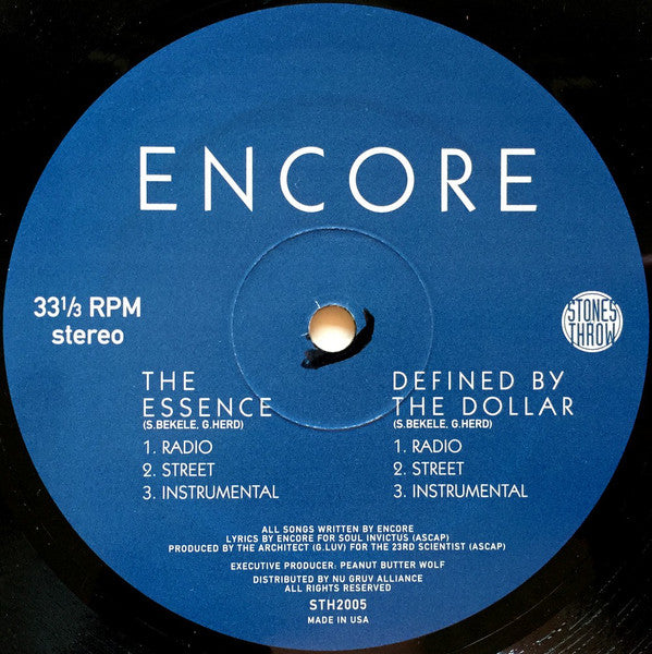 Encore : The Essence / Defined By The Dollar (12")