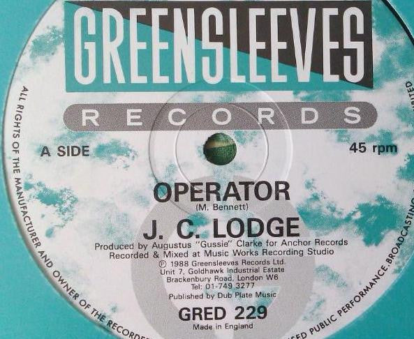 J.C. Lodge* : Operator (12")