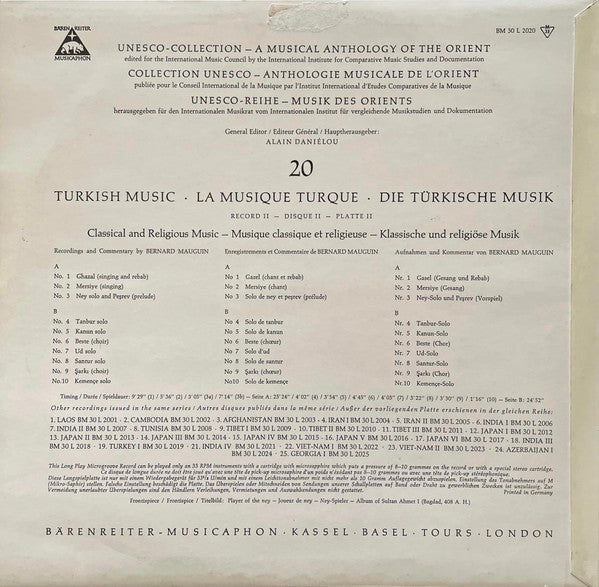 Various ~ Turkey II (Turkish Music - Classical And Religious Music) (Vinyl) - Djungel & Jazz
