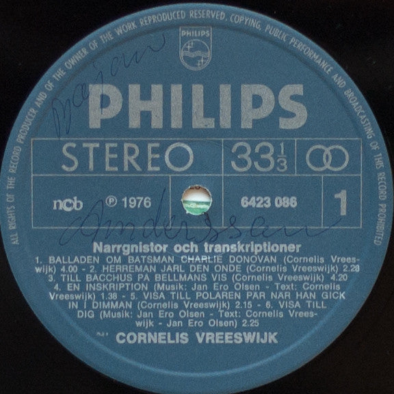 Cornelis Vreeswijk ~ Narrgnistor Och Transkriptioner (Vinyl) - Djungel & Jazz