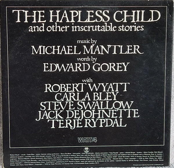 Michael Mantler / Edward Gorey ~ The Hapless Child And Other Inscrutable Stories (Vinyl) - Djungel & Jazz