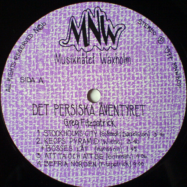 Greg FitzPatrick ~ Det Persiska Äventyret (Vinyl) - Djungel & Jazz