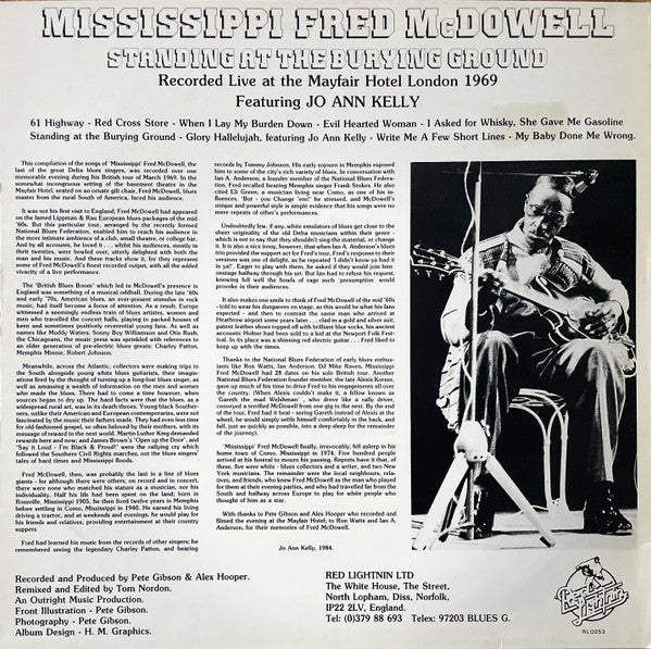 Fred McDowell Featuring Jo-Ann Kelly ~ Standing At The Burying Ground (Vinyl) - Djungel & Jazz
