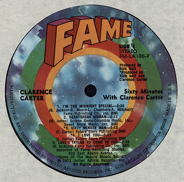 Clarence Carter : Sixty Minutes With Clarence Carter (LP, Album, All)