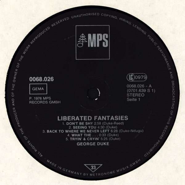George Duke : Liberated Fantasies (LP, Album, RE)