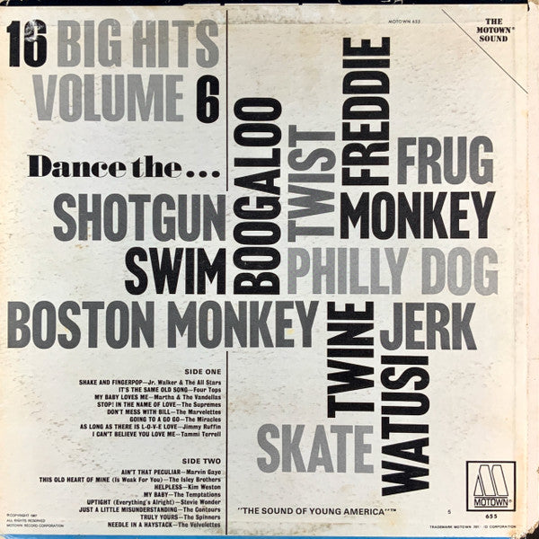 Various ~ The Motown Sound: A Collection Of 16 Original Big Hits Vol. 6 (Vinyl) - Djungel & Jazz