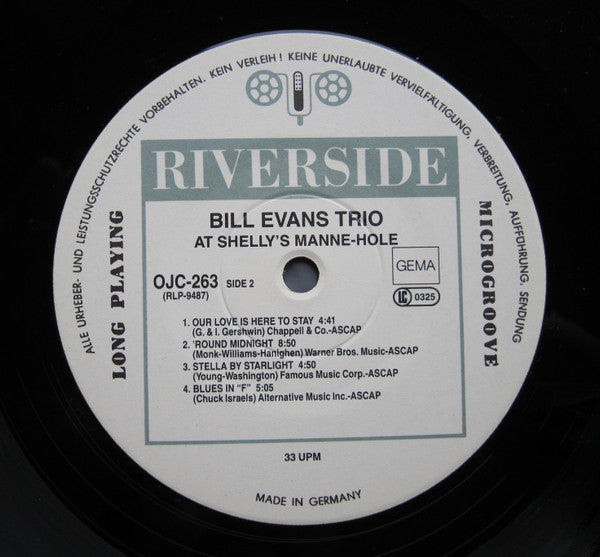 The Bill Evans Trio : At Shelly's Manne-Hole, Hollywood, California (LP, Album, RE)