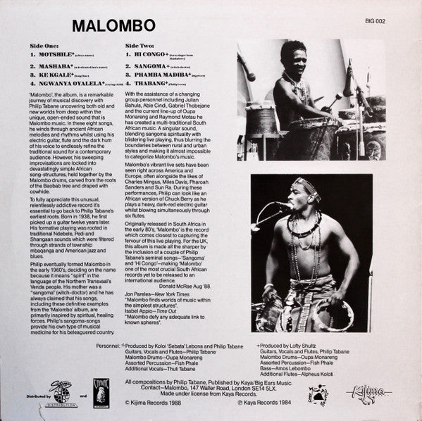 Philip Tabane And Malombo ~ Malombo (Vinyl) - Djungel & Jazz