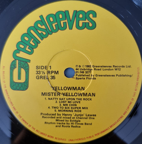 Yellowman : Mister Yellowman (LP, Album)