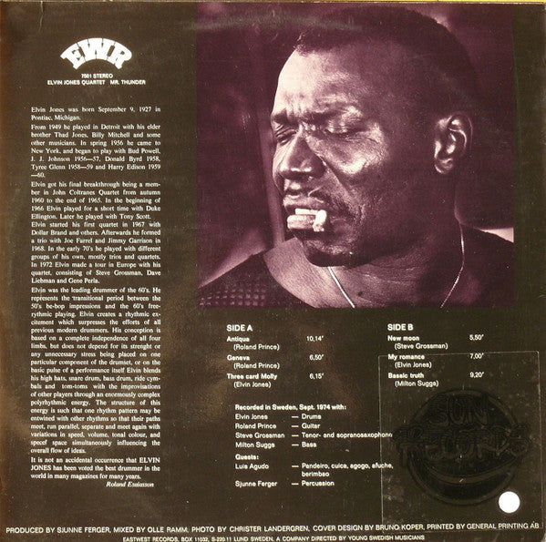 Elvin Jones Quartet ~ Mr. Thunder (Vinyl) - Djungel & Jazz