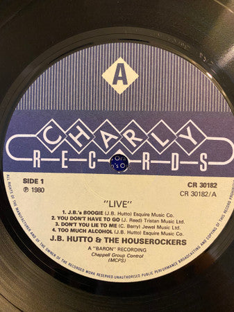 J.B. Hutto & The Houserockers : Live-Volume One (LP, Album)