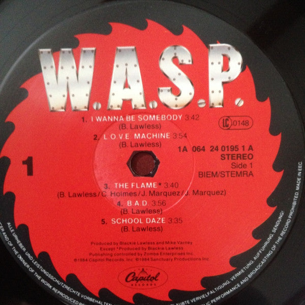 W.A.S.P. : W.A.S.P. (I Wanna Be Somebody) (LP, Album)