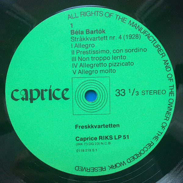 Freskkvartetten, Bartók* / Rosenberg* : Freskkvartetten (LP, Album)