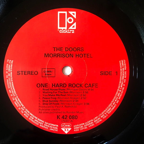 The Doors : Morrison Hotel (LP, Album, RE)