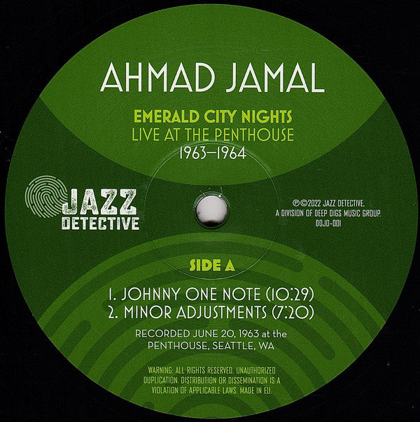 Ahmad Jamal ~ Emerald City Nights - Live At The Penthouse 1963-1964 (Vinyl) - Djungel & Jazz