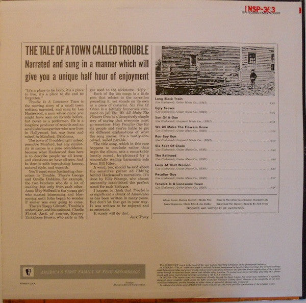 Lee Hazlewood : Trouble Is A Lonesome Town (LP, Album, RE)