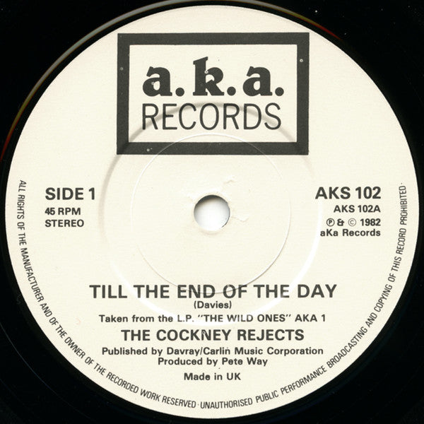 The Cockney Rejects ~ Till The End Of The Day (Vinyl) - Djungel & Jazz