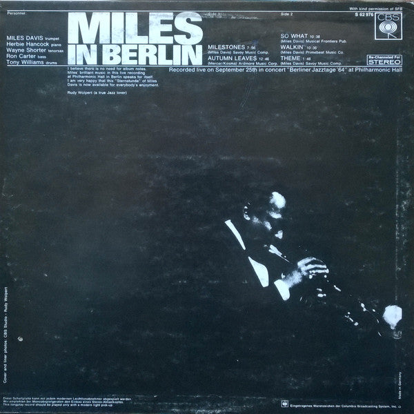Miles Davis : Miles In Berlin (LP, Album)