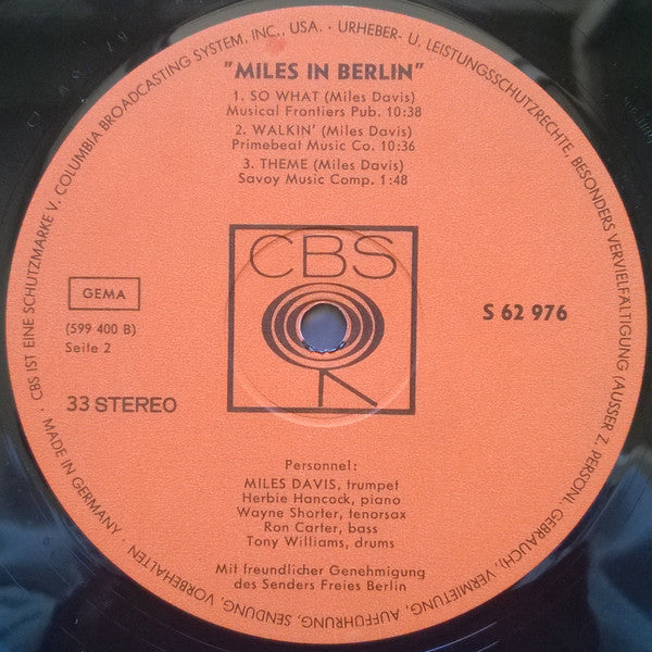 Miles Davis : Miles In Berlin (LP, Album)