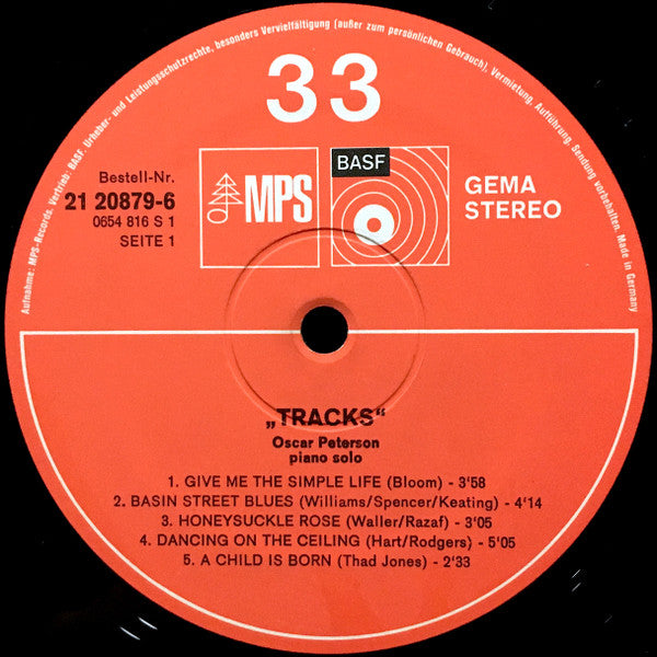 Oscar Peterson ~ Tracks (Vinyl) - Djungel & Jazz