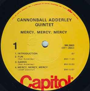 The Cannonball Adderley Quintet ~ Mercy, Mercy, Mercy! Live At "The Club" (Vinyl) - Djungel & Jazz