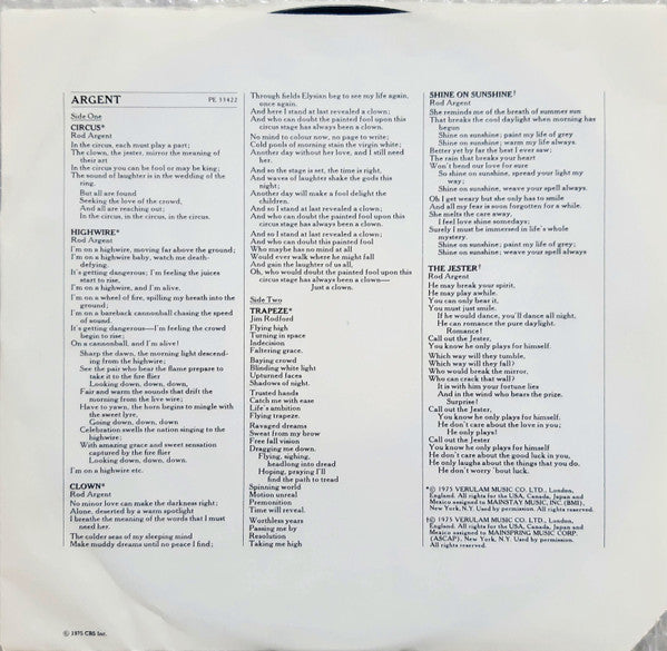 Argent ~ Circus (Vinyl) - Djungel & Jazz