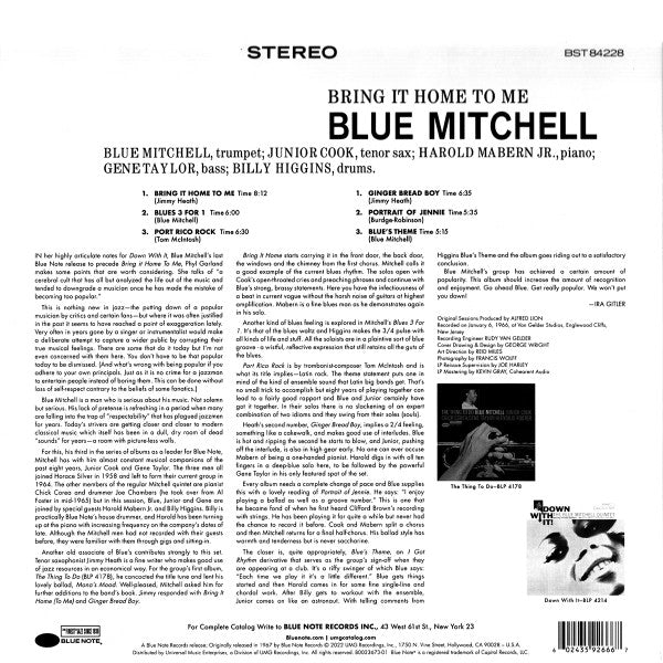 Blue Mitchell ~ Bring It Home To Me (Vinyl) - Djungel & Jazz