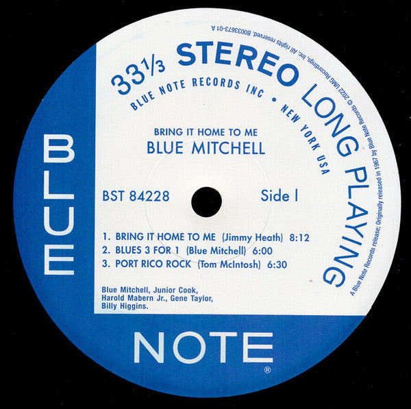 Blue Mitchell ~ Bring It Home To Me (Vinyl) - Djungel & Jazz