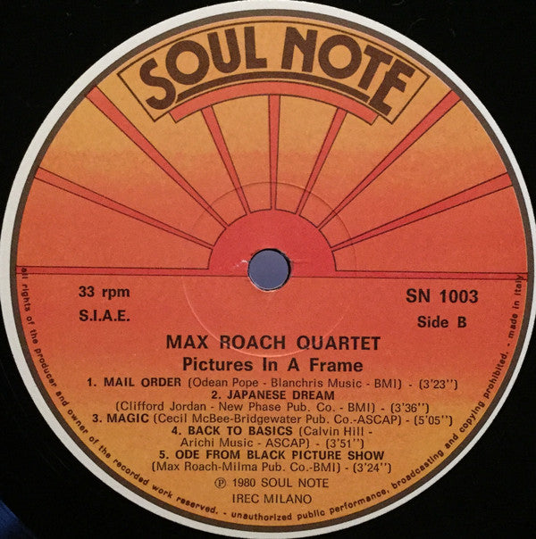 Max Roach Quartet : Pictures In A Frame (LP, Album)