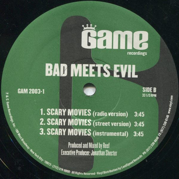 Bad Meets Evil Featuring Eminem aka Slim Shady And Royce The Five-Nine ~ Nuttin' To Do / Scary Movies (Vinyl) - Djungel & Jazz