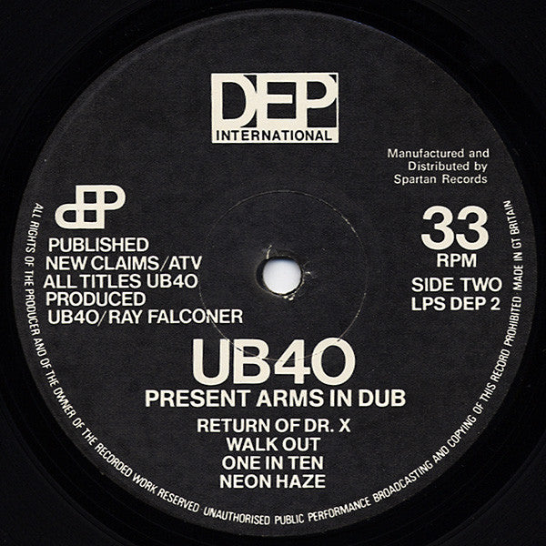 UB40 : Present Arms In Dub (LP, Album, Bla)