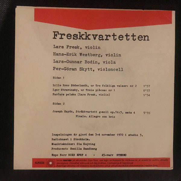 Freskkvartetten ~ Freskkvartetten (Vinyl) - Djungel & Jazz