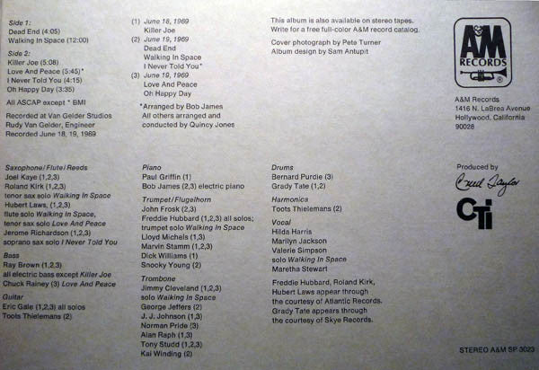 Quincy Jones ~ Walking In Space (Vinyl) - Djungel & Jazz