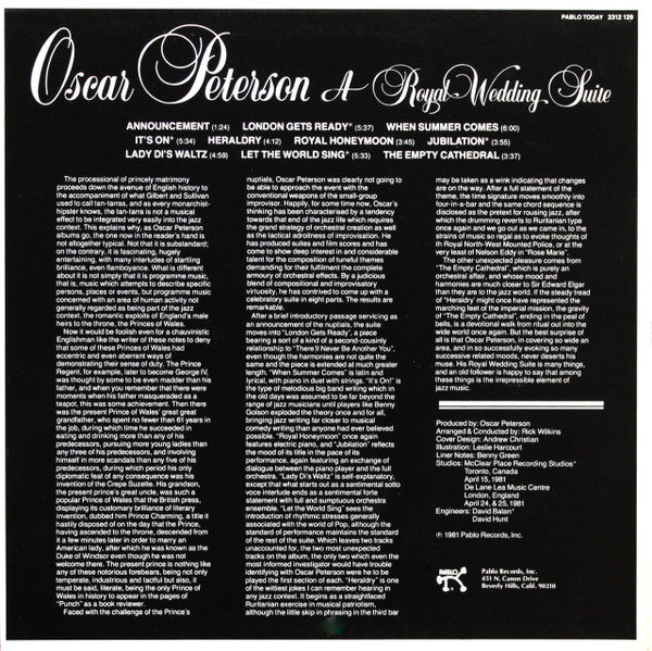 Oscar Peterson ~ A Royal Wedding Suite (Vinyl) - Djungel & Jazz