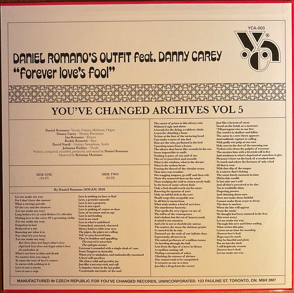 Daniel Romano's Outfit Feat. Danny Carey ~ Forever Love's Fool (Vinyl) - Djungel & Jazz