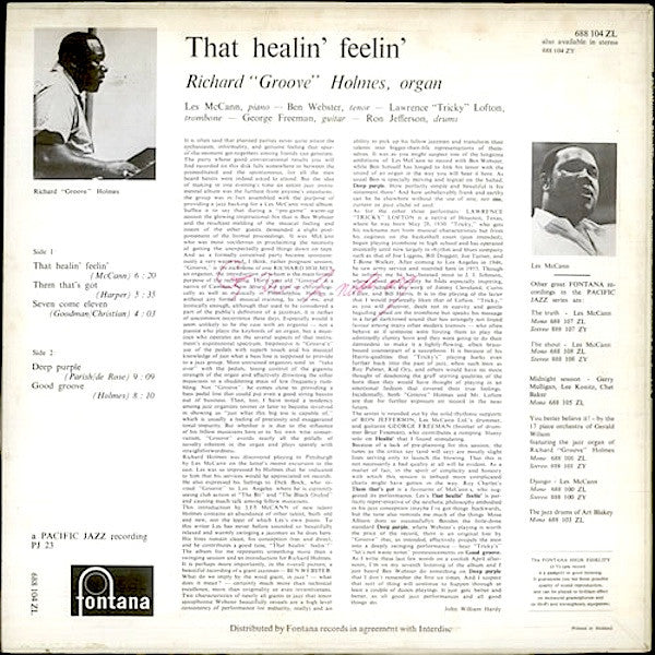Richard "Groove" Holmes ~ That Healin' Feelin' (Vinyl) - Djungel & Jazz