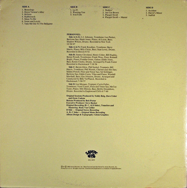 Curtis Fuller, J.J. Johnson, Frank Rosolino, J. Billy VerPlanck, Frank Wess ~ The Trombone Album (Vinyl) - Djungel & Jazz