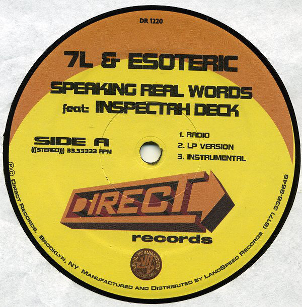 7L & Esoteric : Speaking Real Words (12", Single)