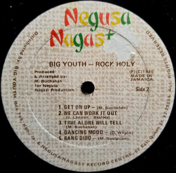 Big Youth : Rock Holy (LP, Album)