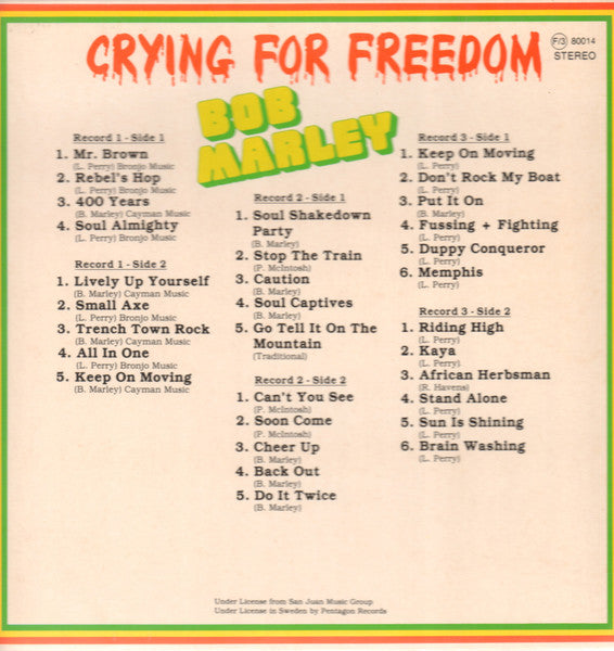 Bob Marley ~ Crying For Freedom (Vinyl) - Djungel & Jazz