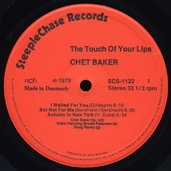 Chet Baker ~ The Touch Of Your Lips (Vinyl) - Djungel & Jazz