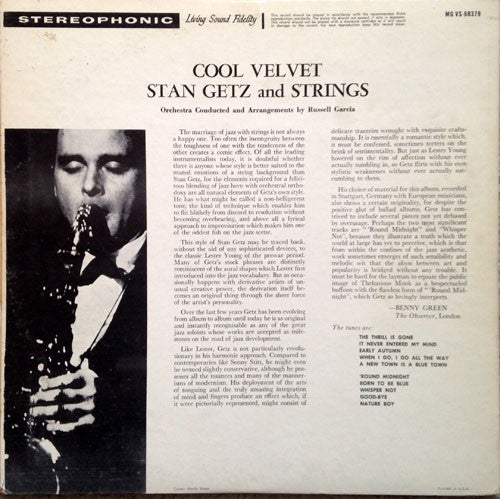 Stan Getz And Strings ~ Cool Velvet (Vinyl) - Djungel & Jazz
